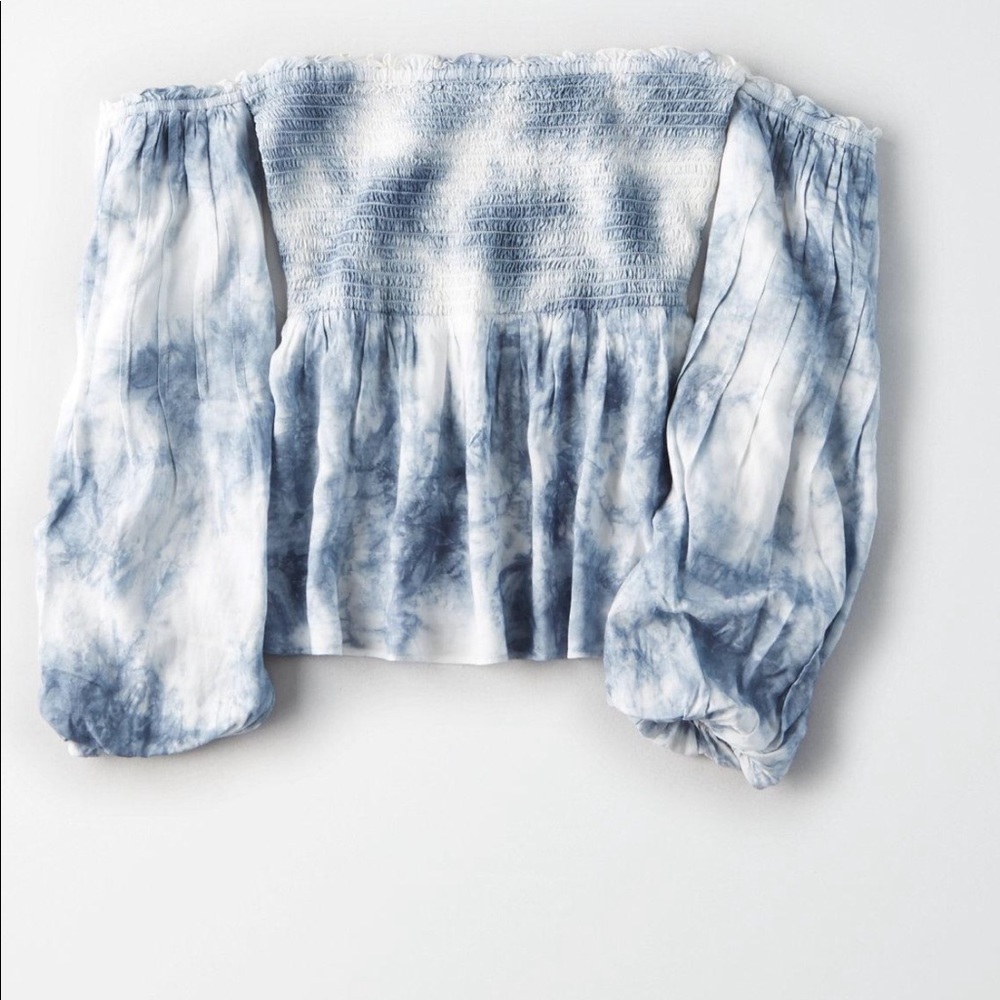 AE Smocked Off The Shoulder Tie Dye Top✨
